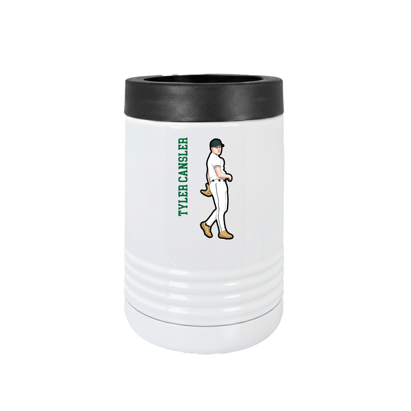 Beverage Holder — Name Vertical in White