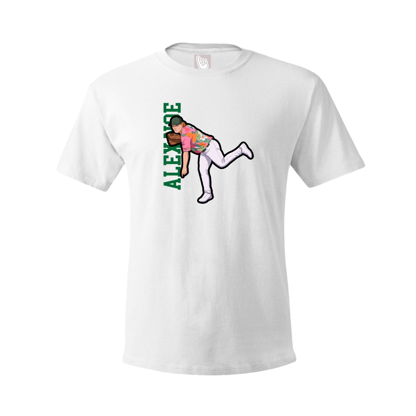 Tee — Name Vertical in White