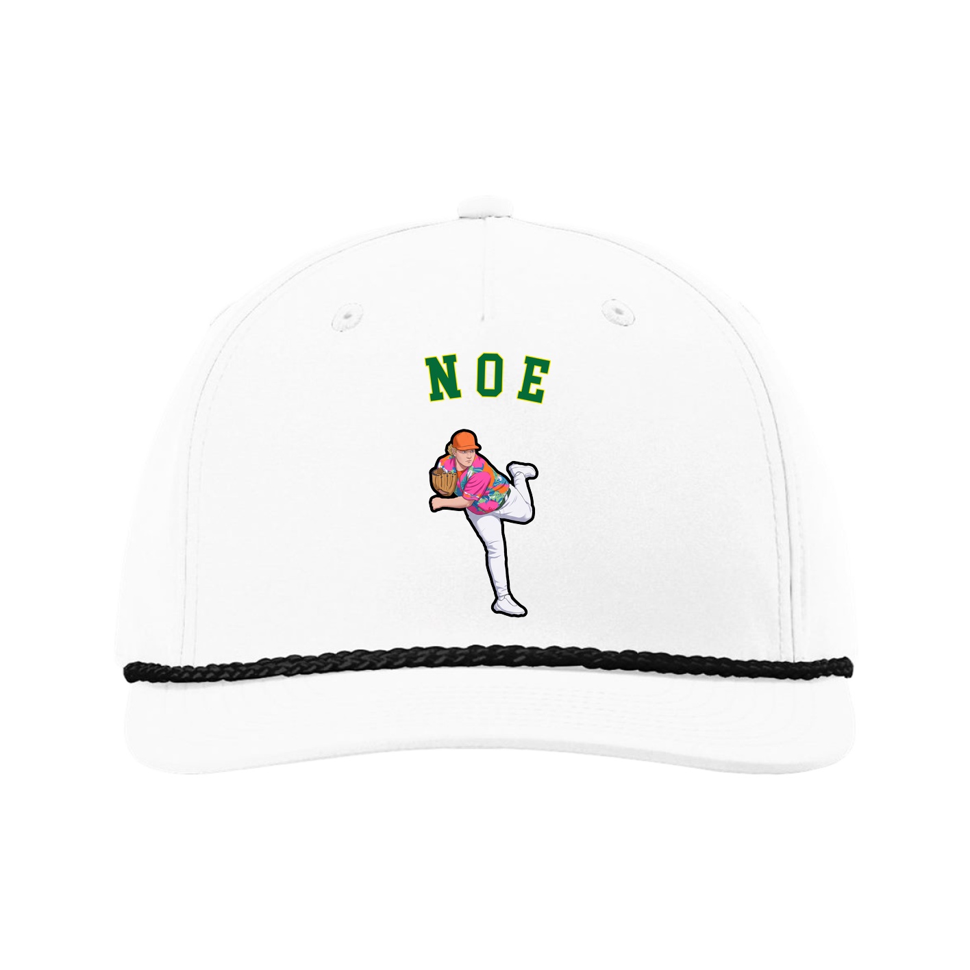 Five-Panel Classic Rope Cap — Shirsey Arch in White