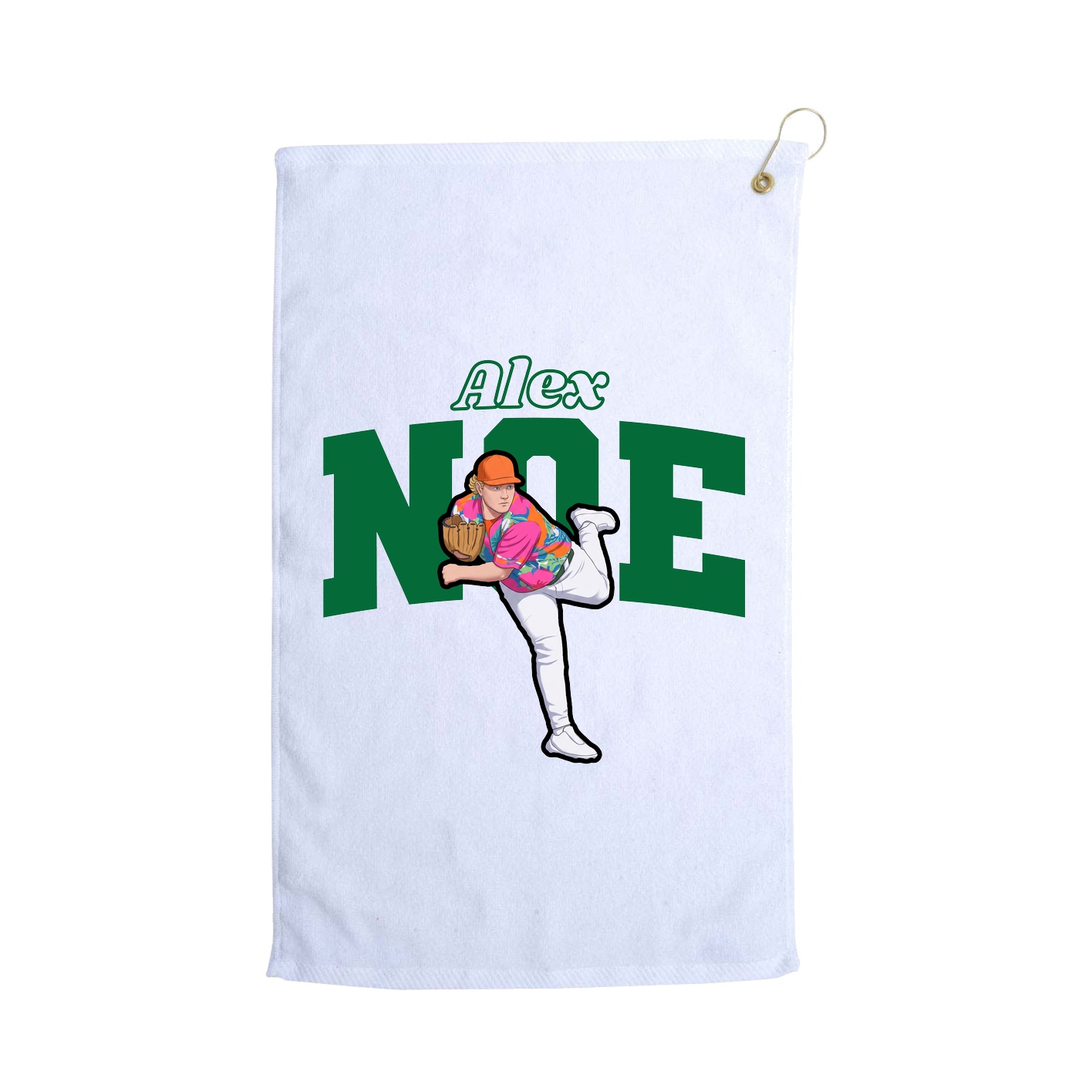 Golf Towel — Name Arch in White