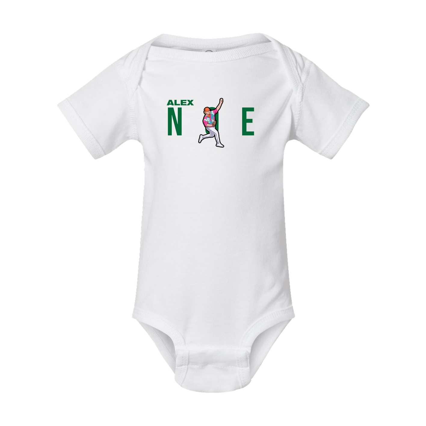 Baby Onesie — Player Name in White