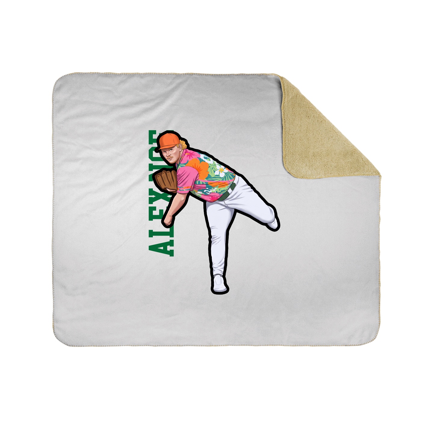 Throw Blanket — Name Vertical in White