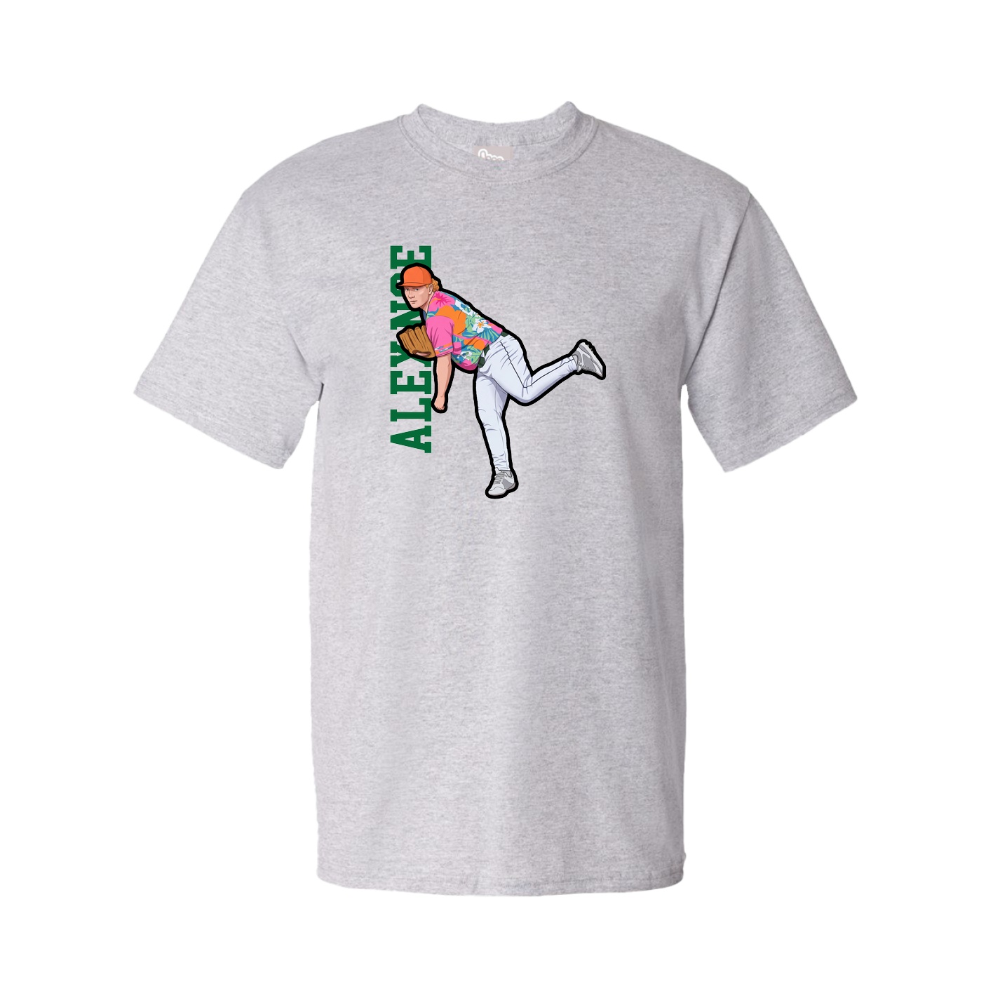 Tee — Name Vertical in Grey
