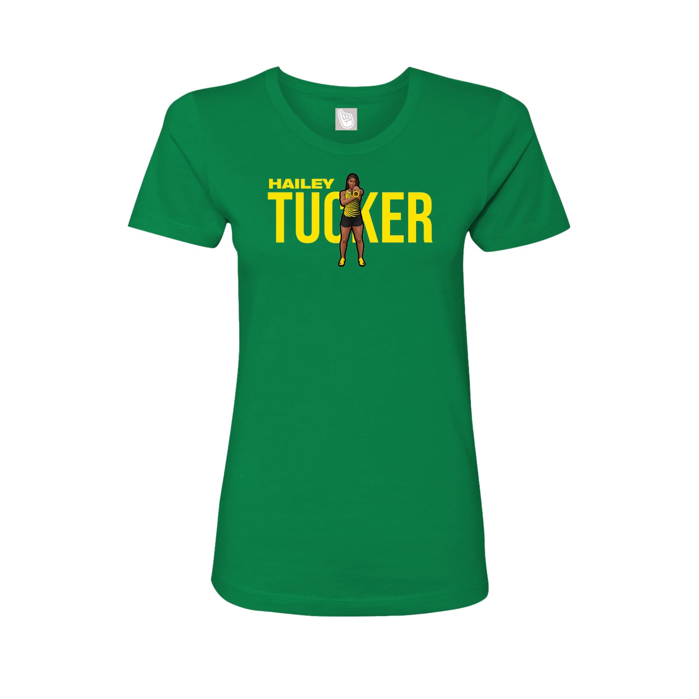 Fitted Women's Tee — Player Name in Green