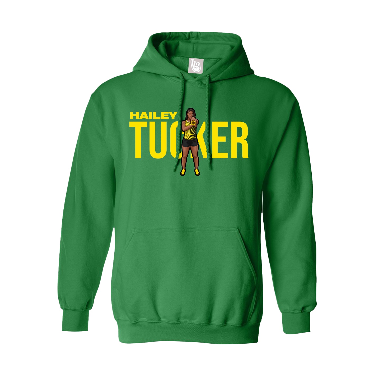 Hoodie — Player Name in Green