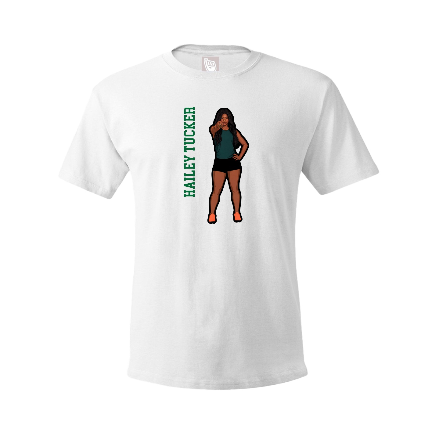 Tee — Name Vertical in White