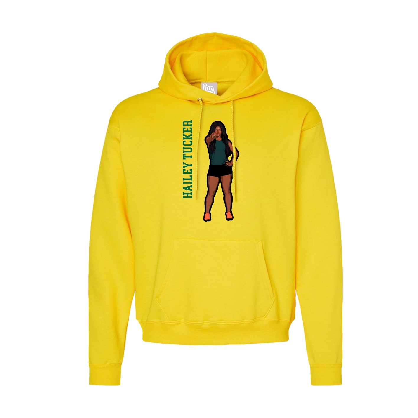 Hoodie — Name Vertical in Yellow