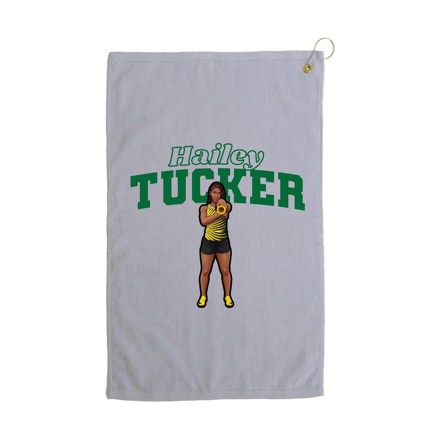 Golf Towel — Name Arch in Grey