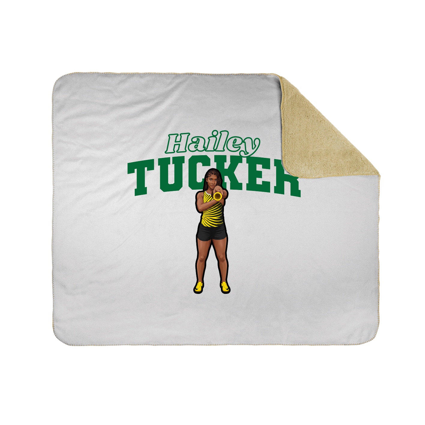 Throw Blanket — Name Arch in White