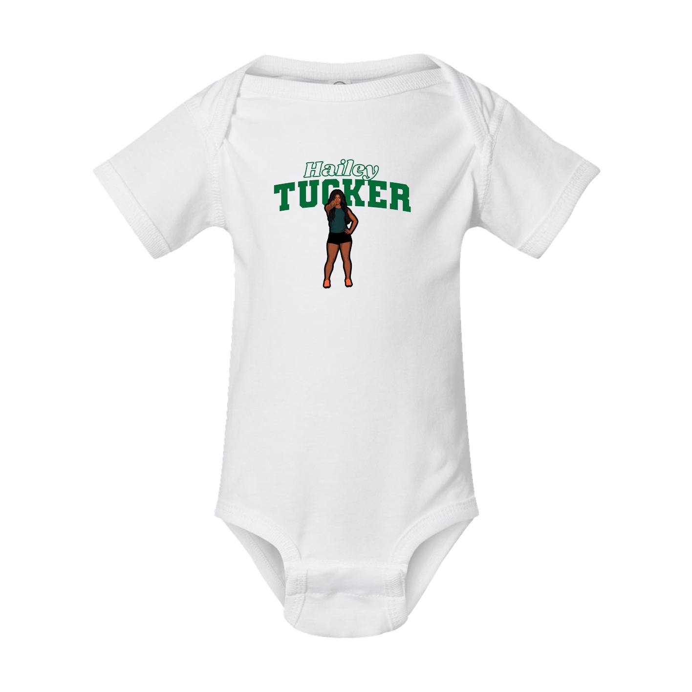 Baby Onesie — Name Arch in White