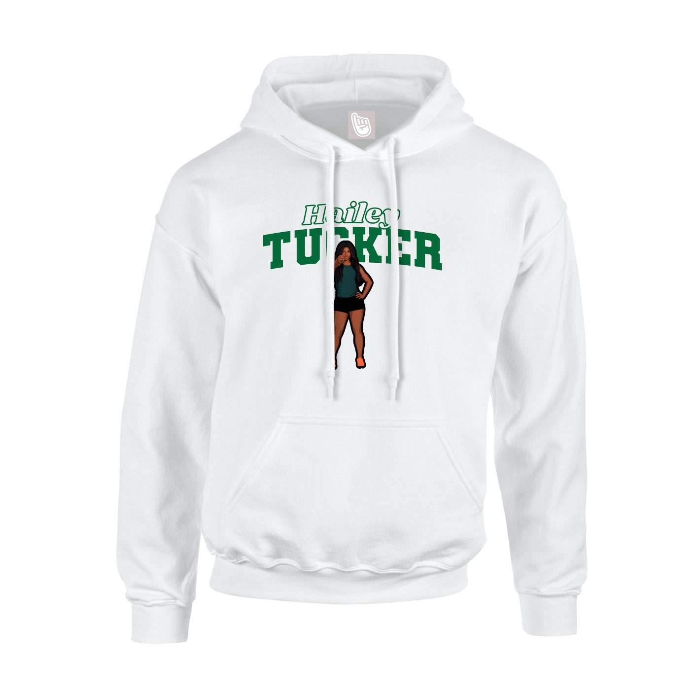 Hoodie — Name Arch in White