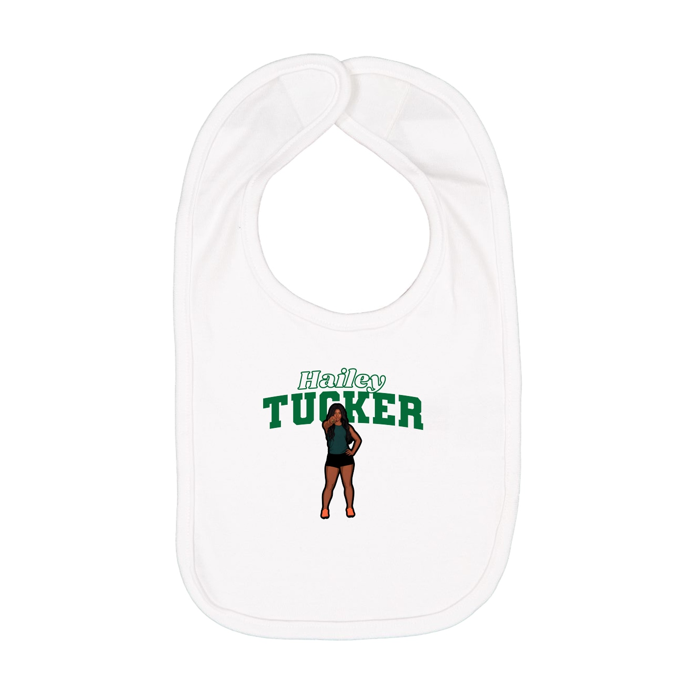 Infant Bib — Name Arch in White