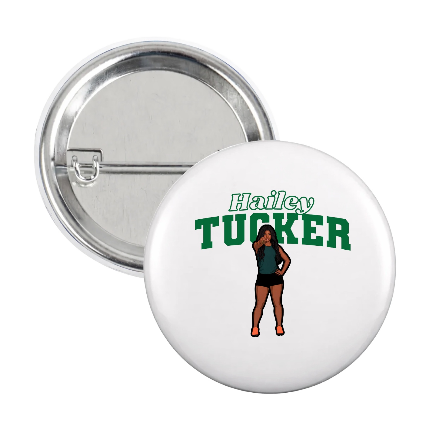 Game Day Button — Name Arch in White