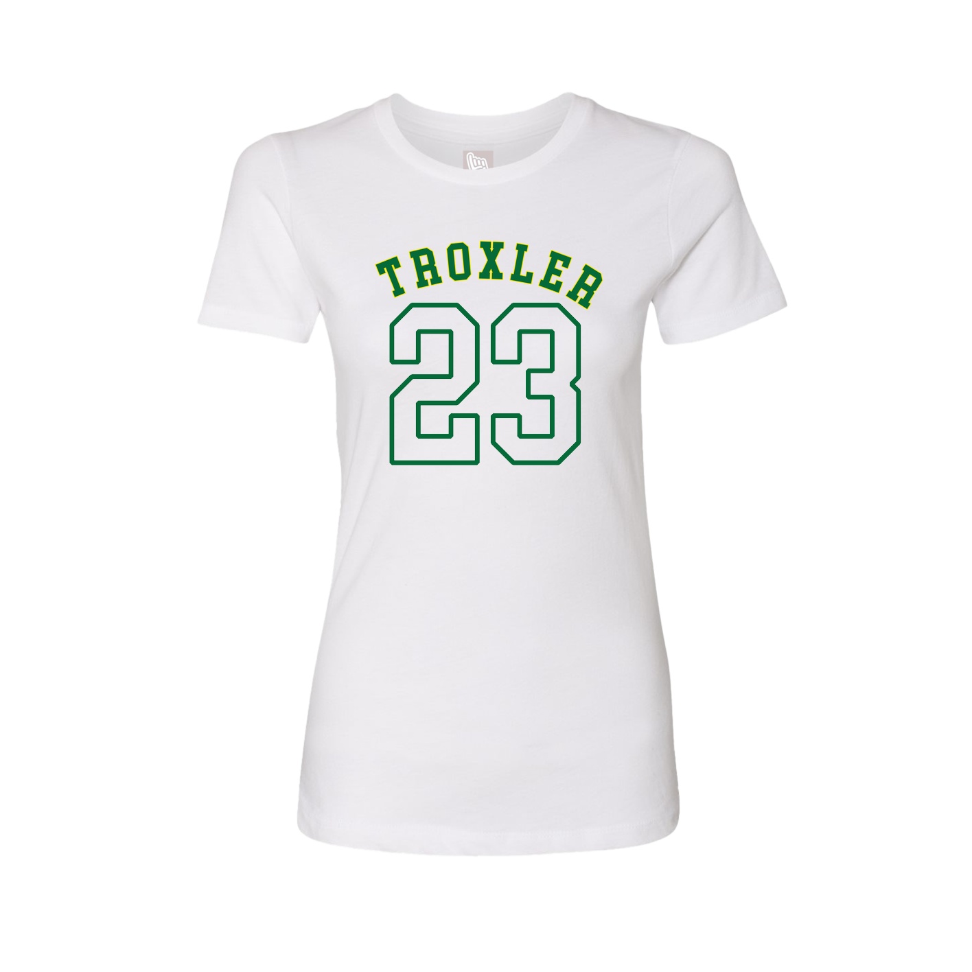 Fitted Women's Tee — Shirsey Arch in White