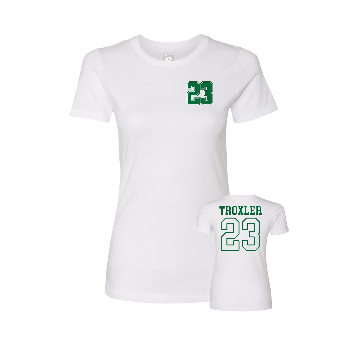 Fitted Women's Tee — Chest Back in White