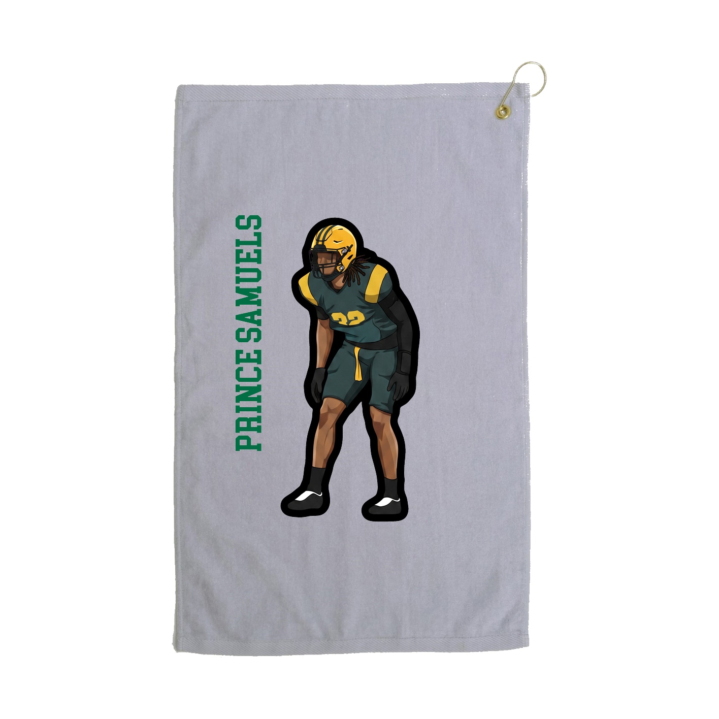 Golf Towel — Name Vertical in Grey