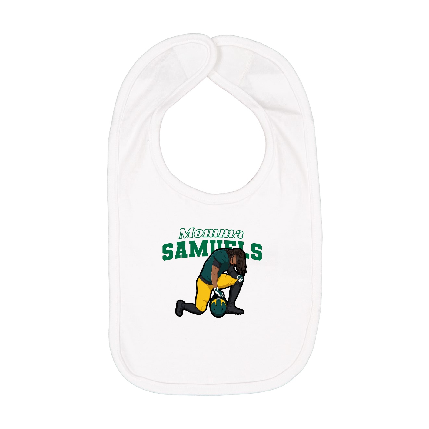 Infant Bib — Mothers Day Block in White