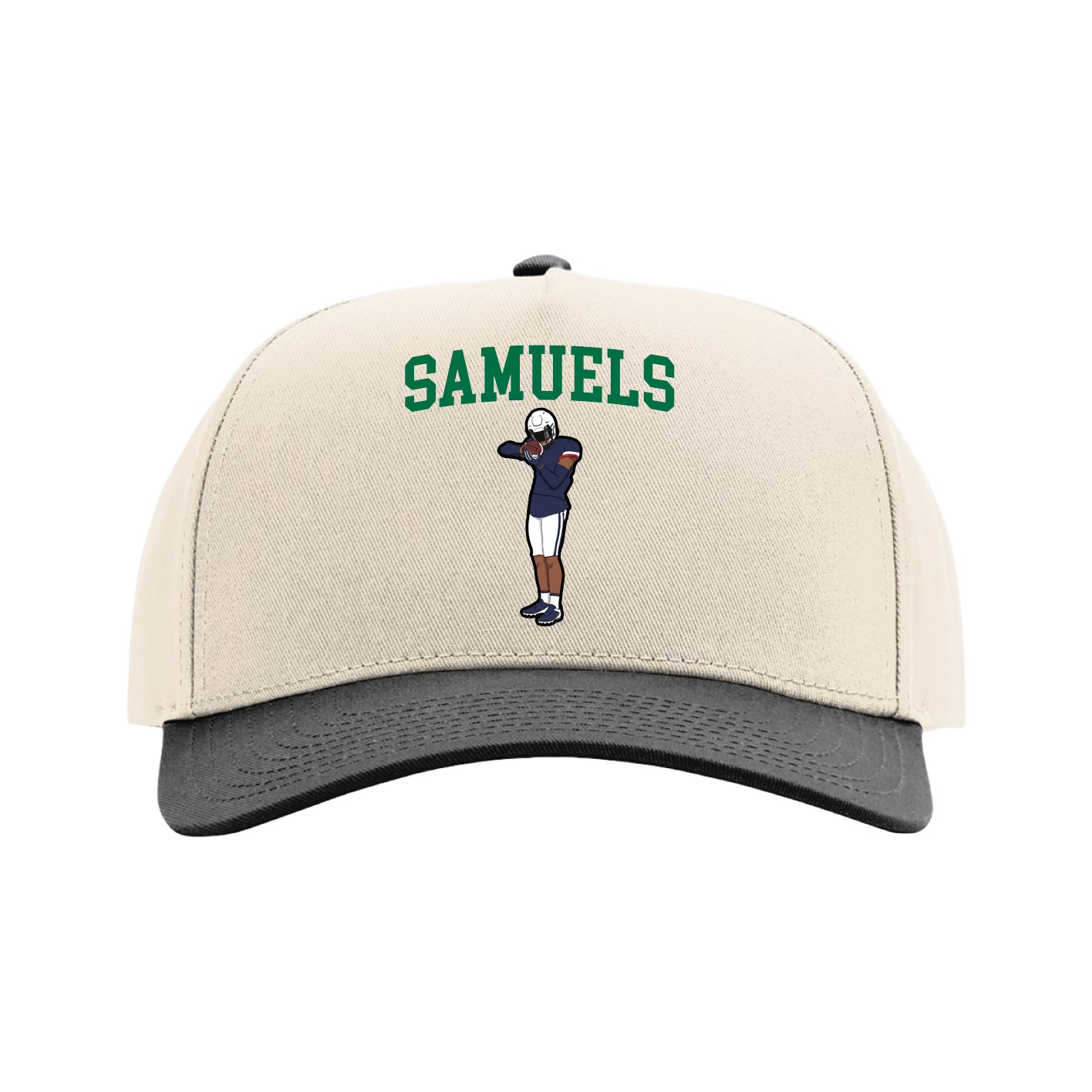Full Fabric Five-Panel Champ Cap — Shirsey in Cream/Black