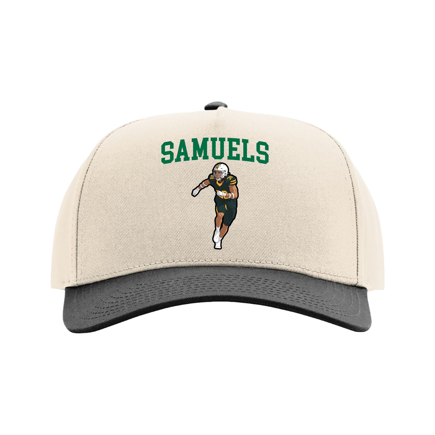 Full Fabric Five-Panel Champ Cap — Shirsey in Cream/Black