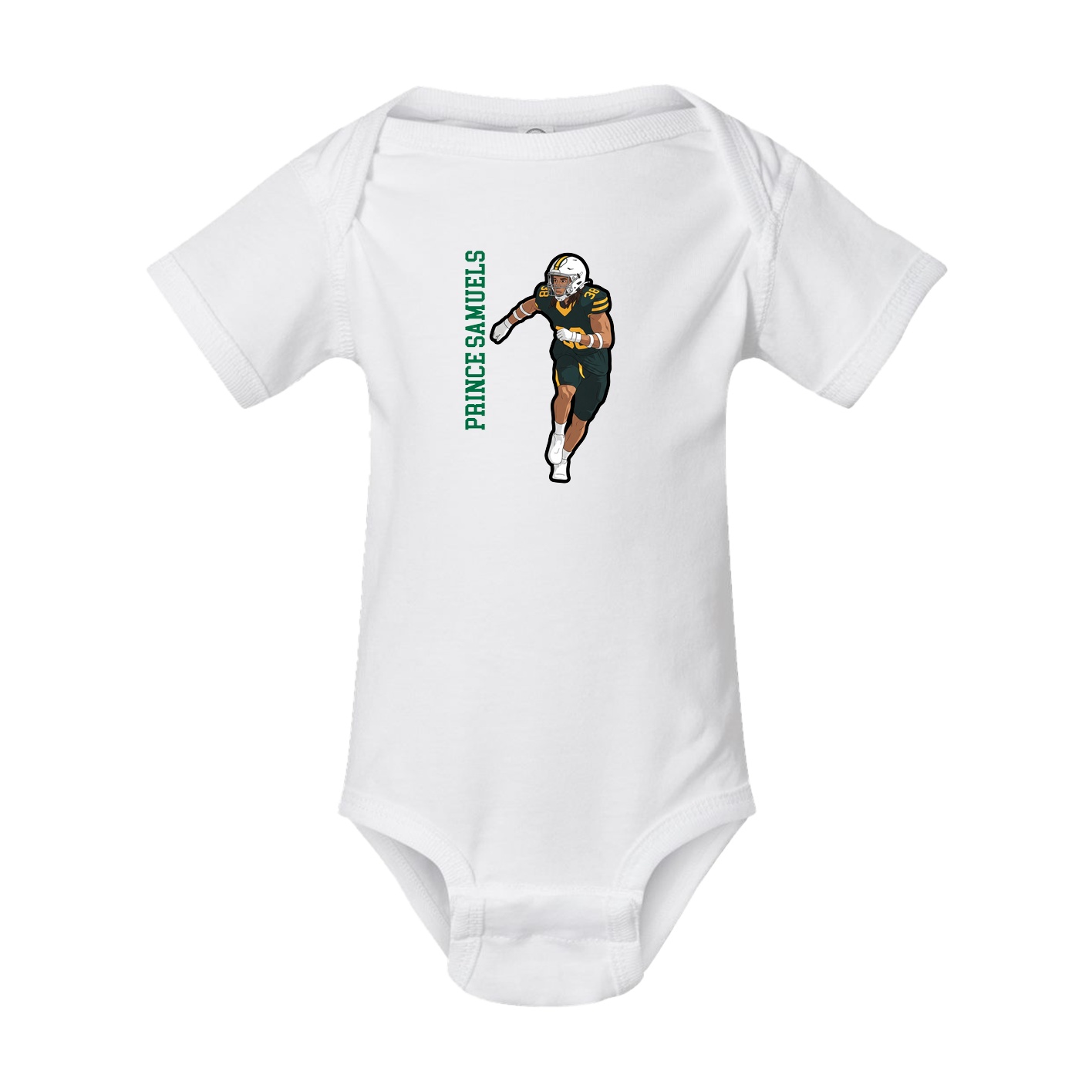 Baby Onesie — Name Vertical in White