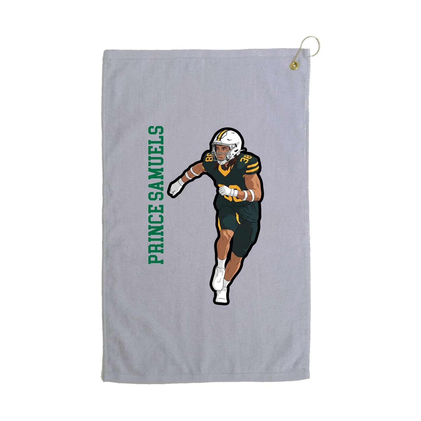 Golf Towel — Name Vertical in Grey