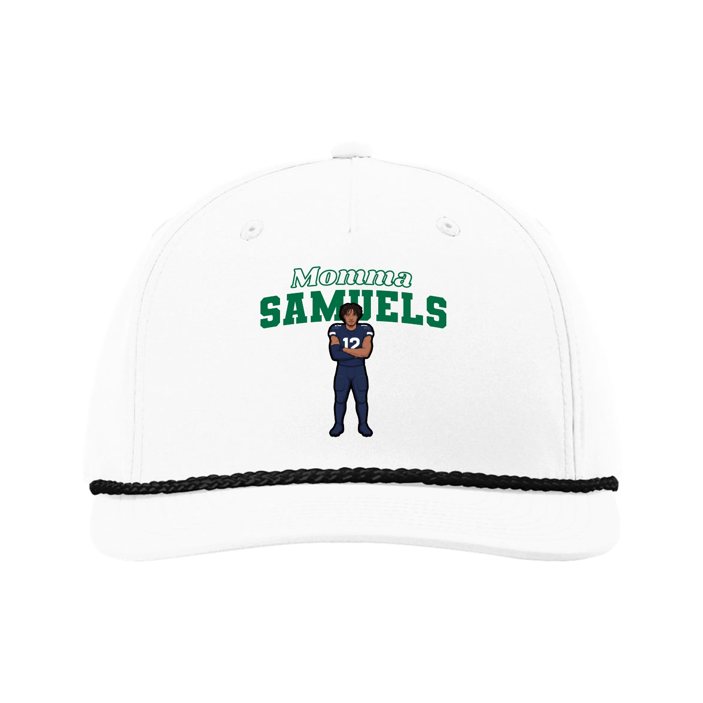 Five-Panel Classic Rope Cap — Mothers Day Block in White