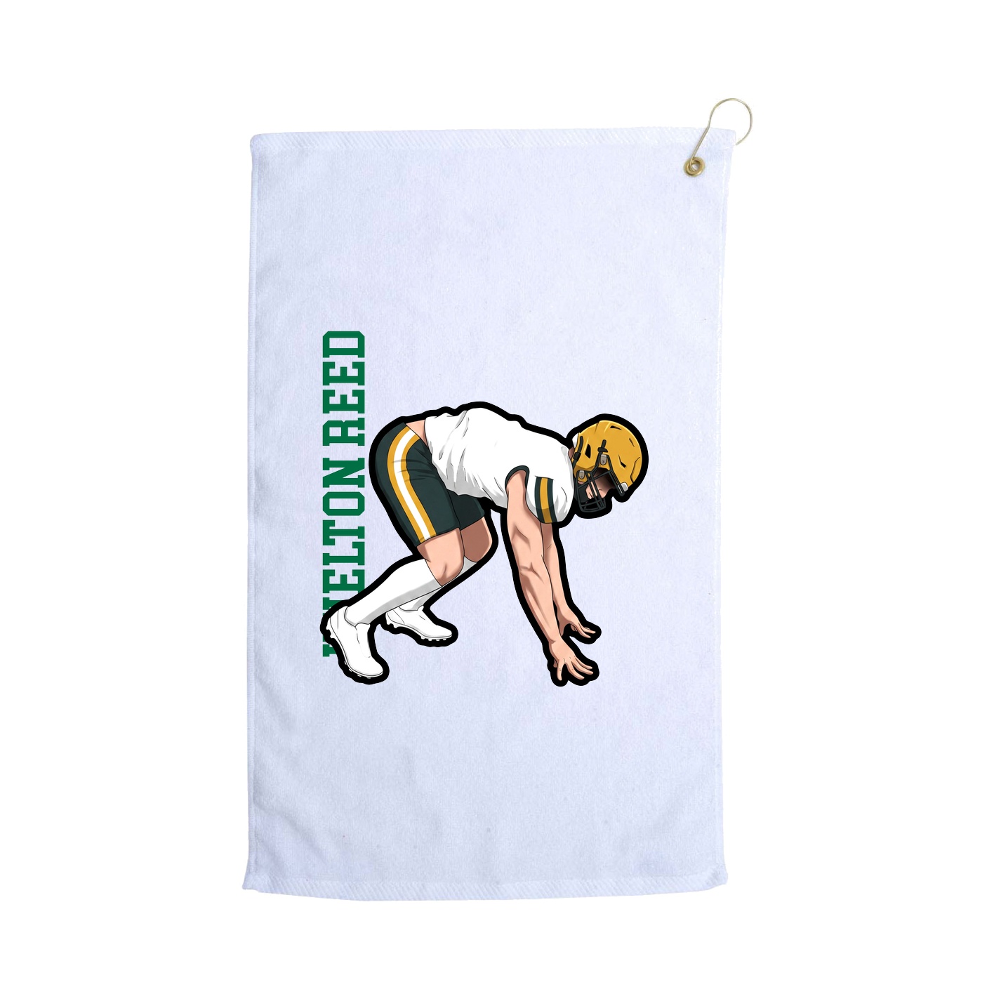 Golf Towel — Name Vertical in White