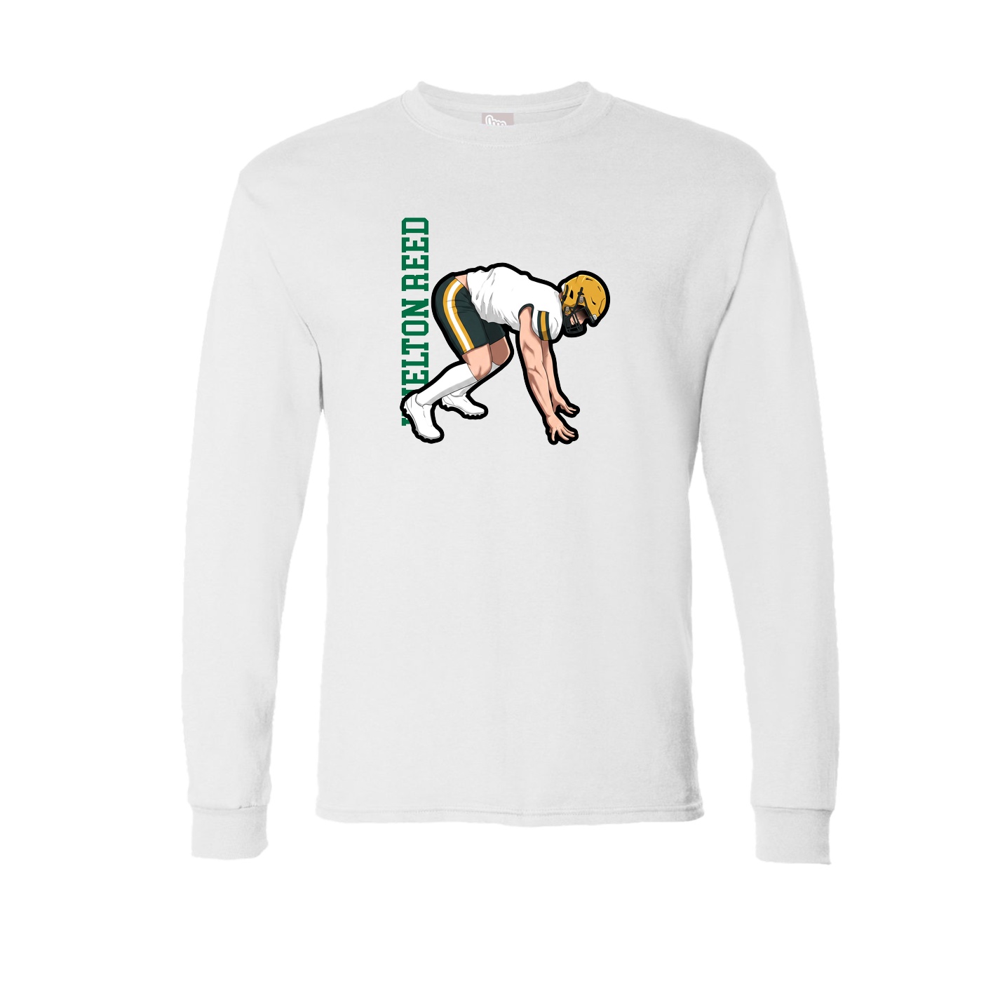Long Sleeve Tee — Name Vertical in White