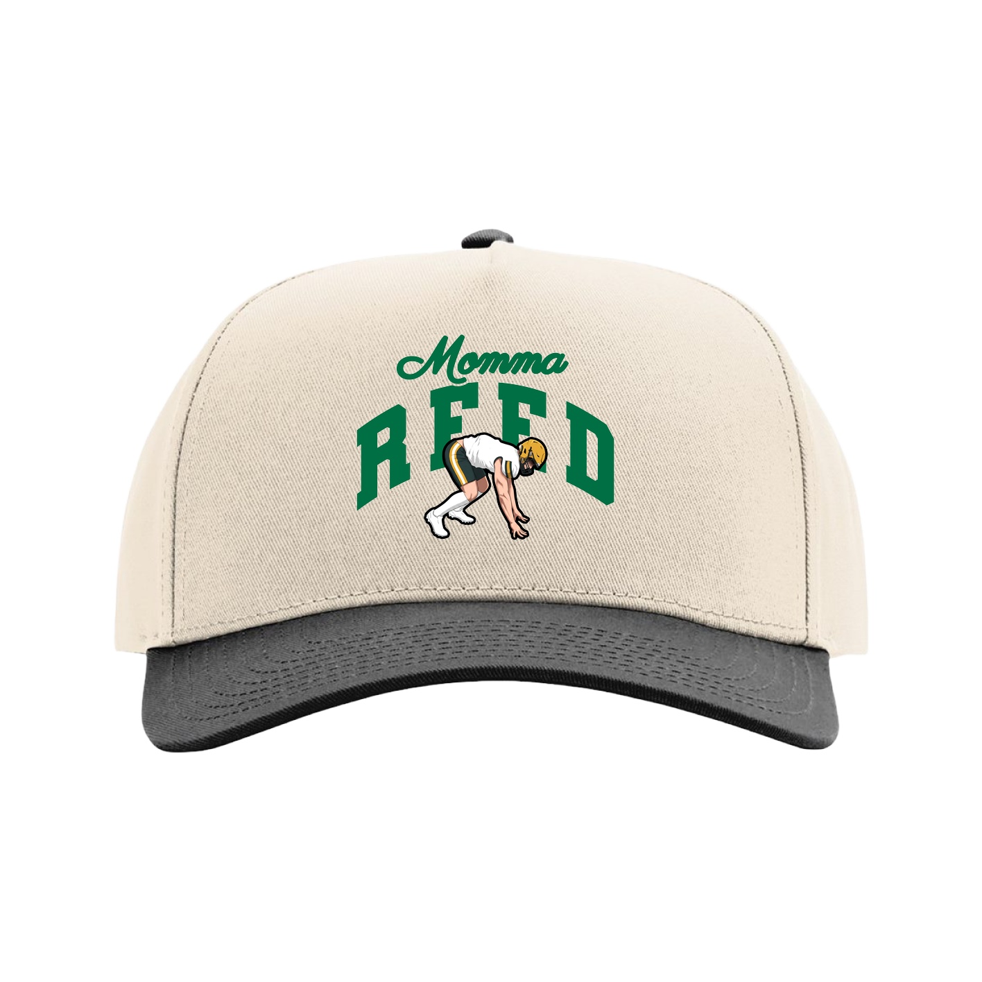 Full Fabric Five-Panel Champ Cap — Mothers Day Arch in Cream/Black