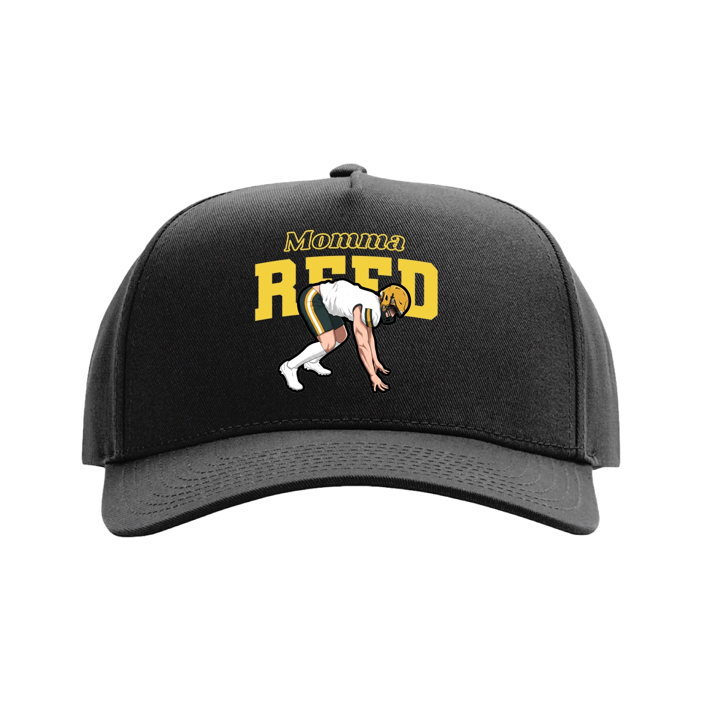Full Fabric Five-Panel Champ Cap — Mothers Day Block in Black