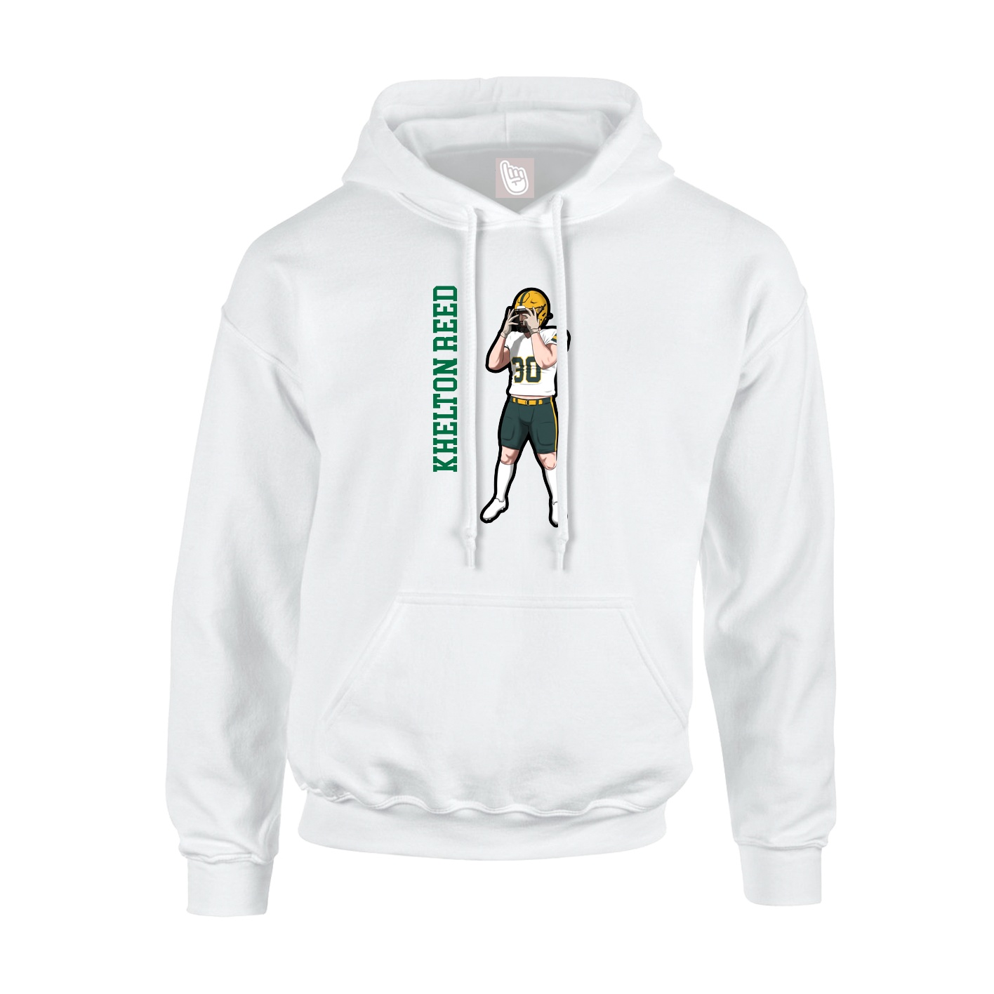 Hoodie — Name Vertical in White
