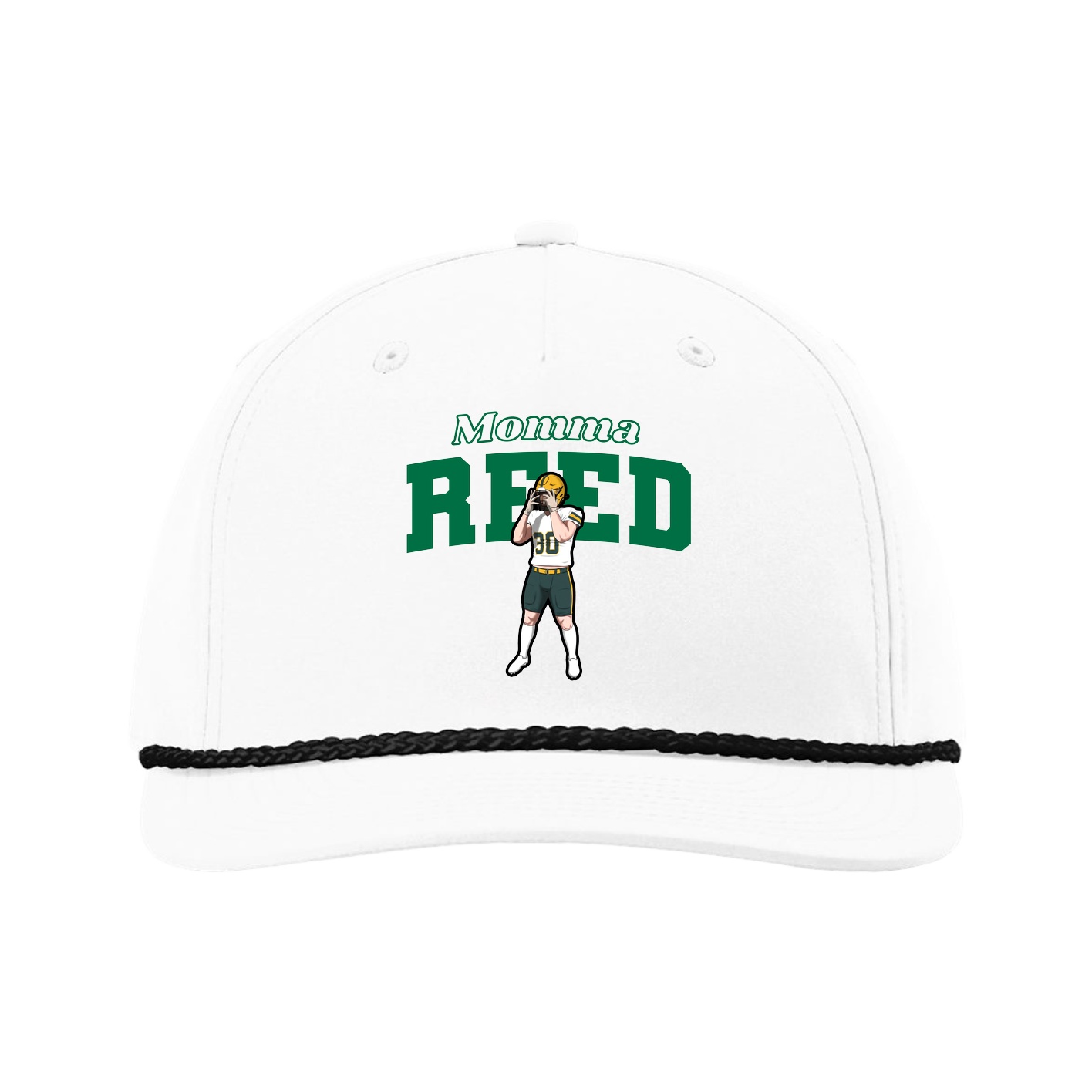 Five-Panel Classic Rope Cap — Mothers Day Block in White