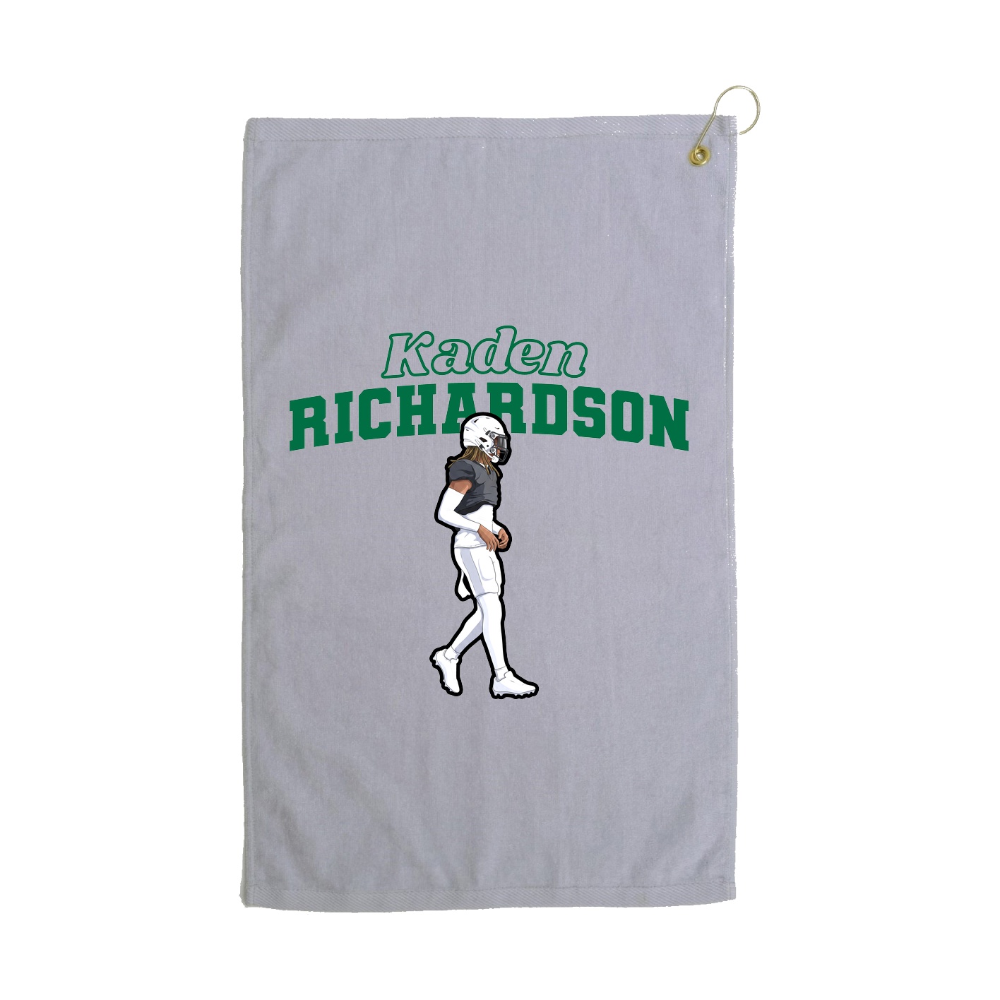 Golf Towel — Name Arch in Grey