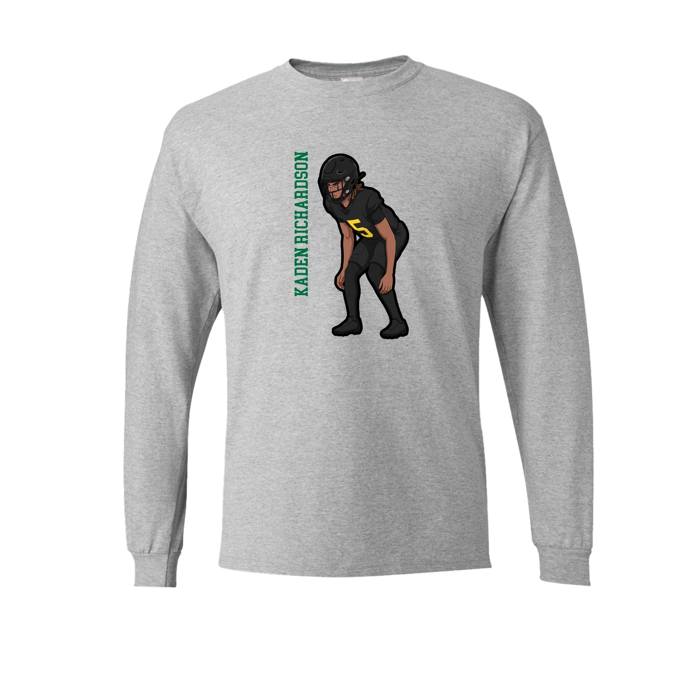 Long Sleeve Tee — Name Vertical in Grey