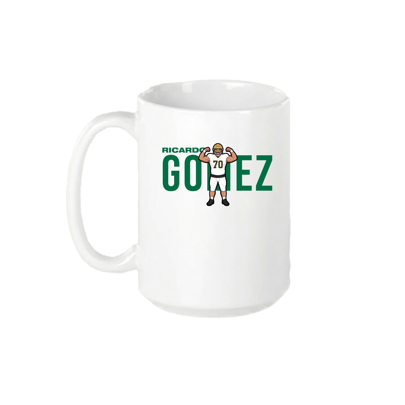 15oz Coffee Mug — Player Name in White