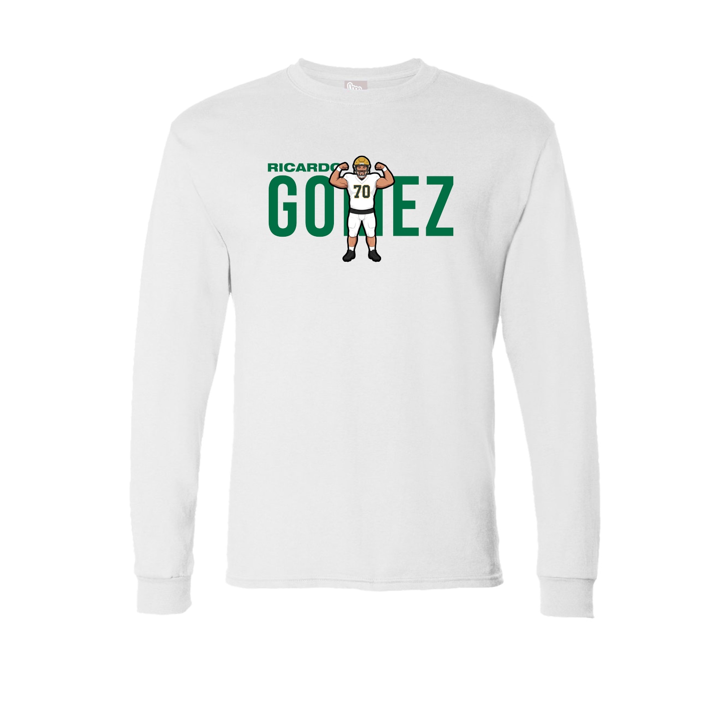 Long Sleeve Tee — Player Name in White