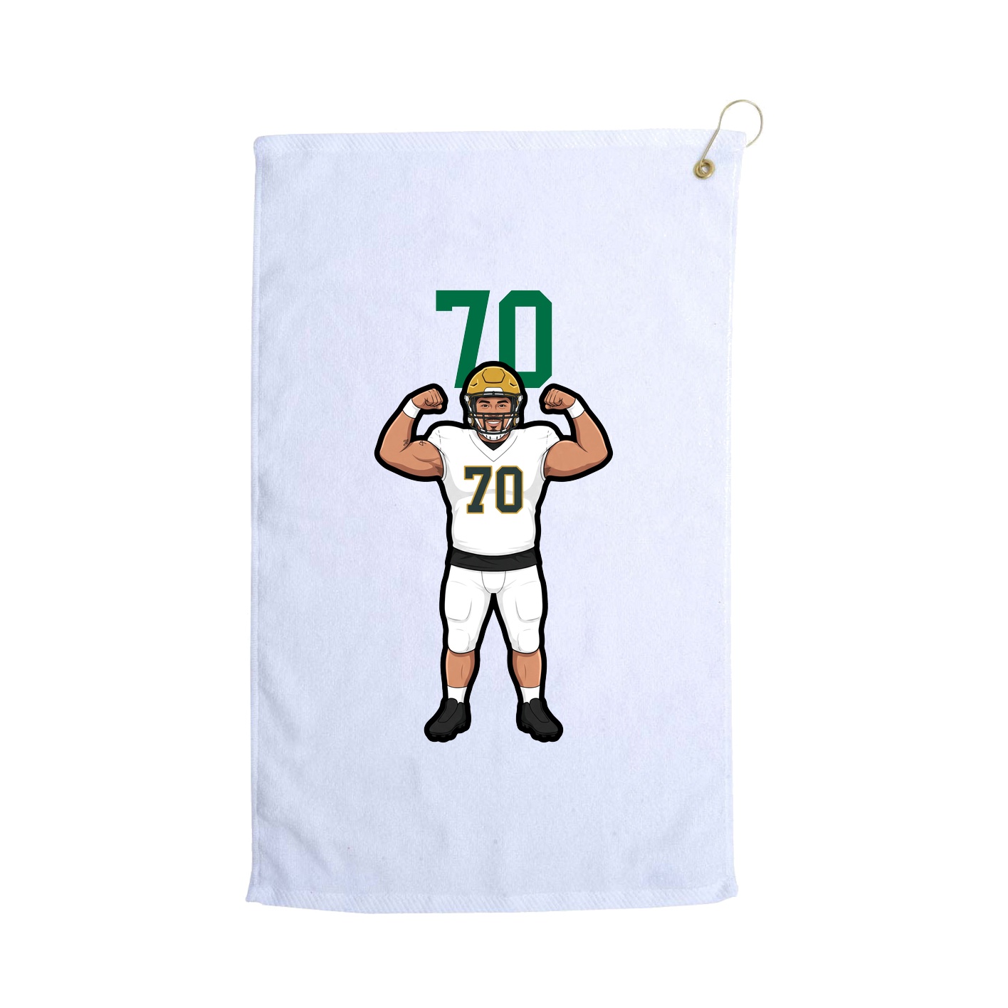 Golf Towel — Number Top in White