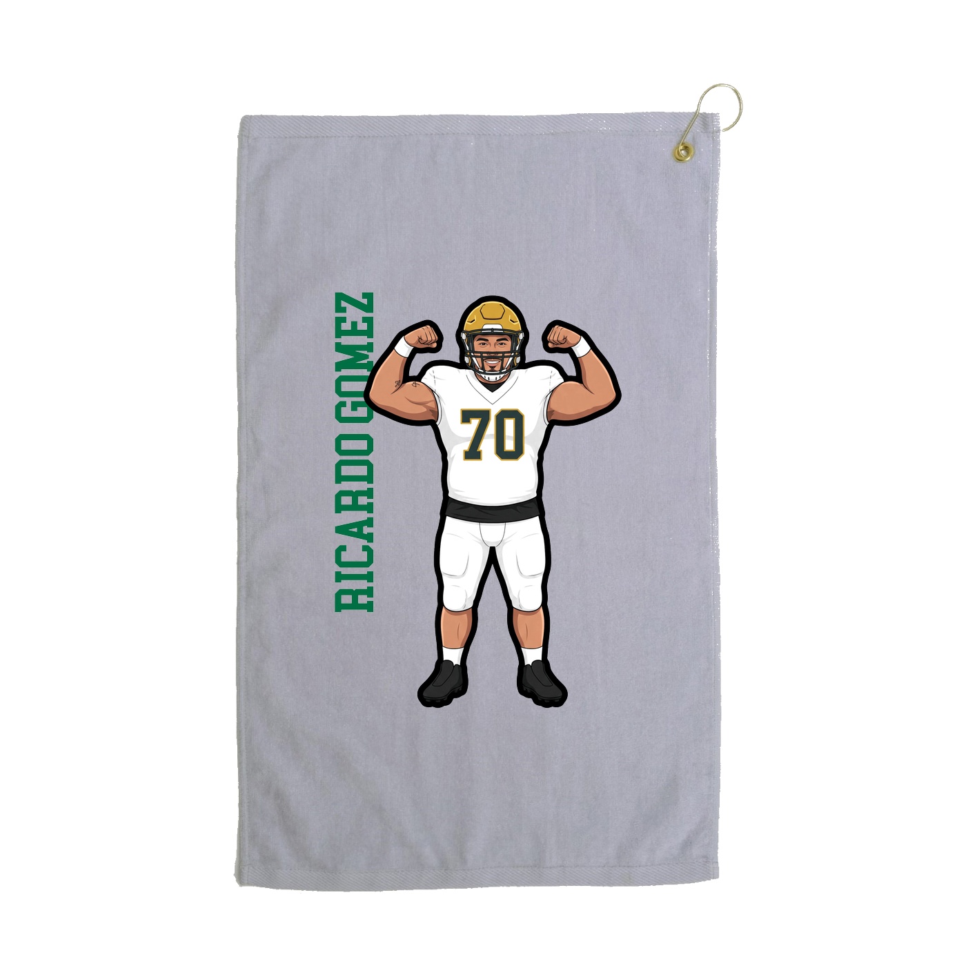 Golf Towel — Name Vertical in Grey
