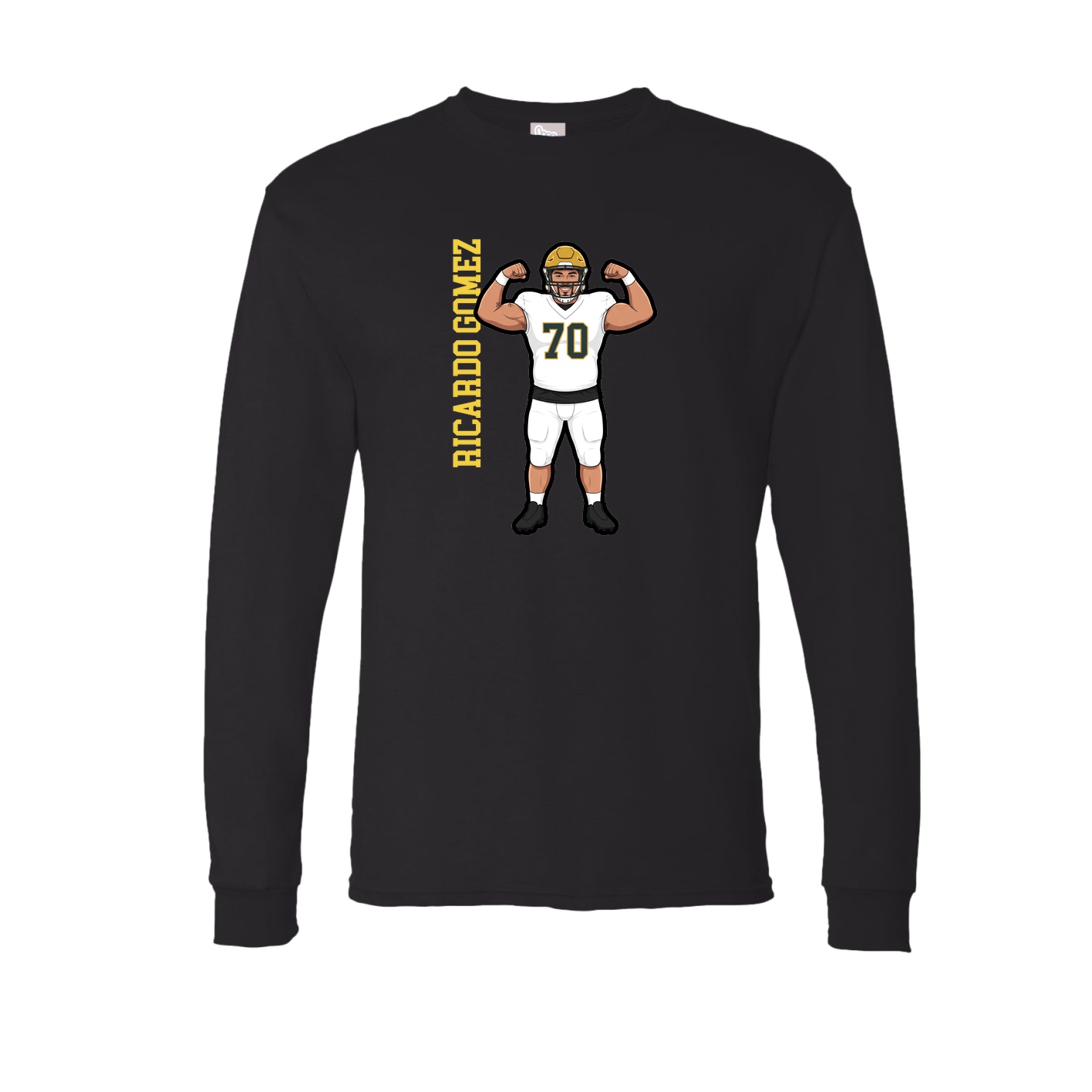 Long Sleeve Tee — Name Vertical in Black