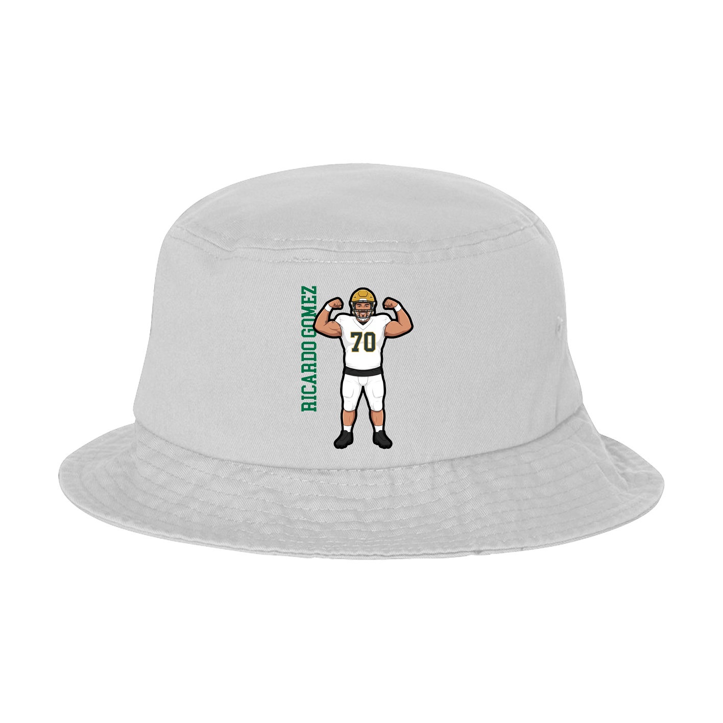 Bucket Cap — Name Vertical in White