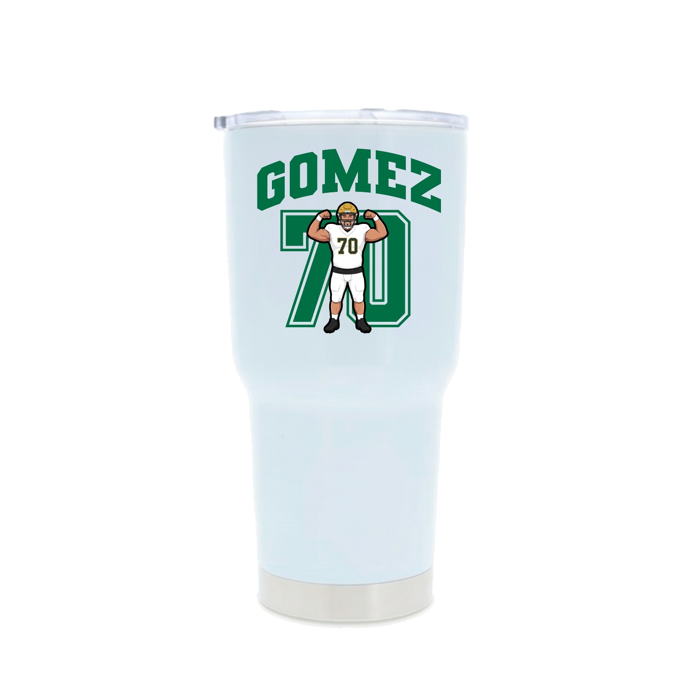 30oz Stainless Steel Tumbler — Number in White