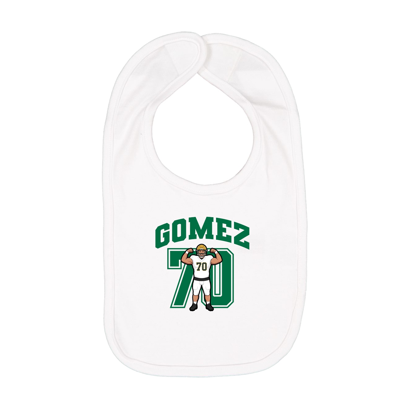 Infant Bib — Number in White