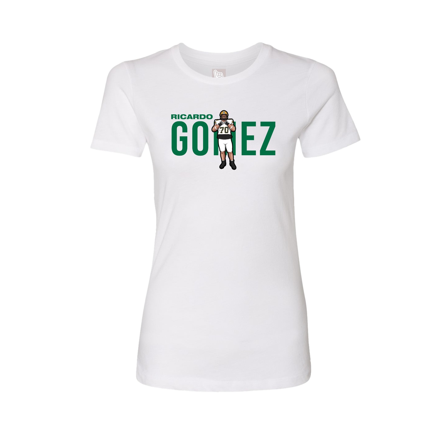 Fitted Women's Tee — Player Name in White