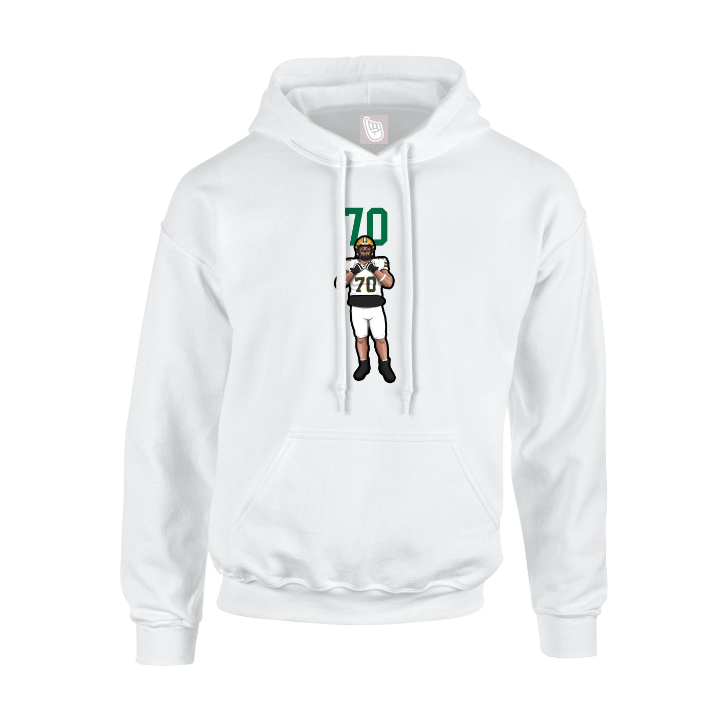 Youth Hoodie — Number Top in White