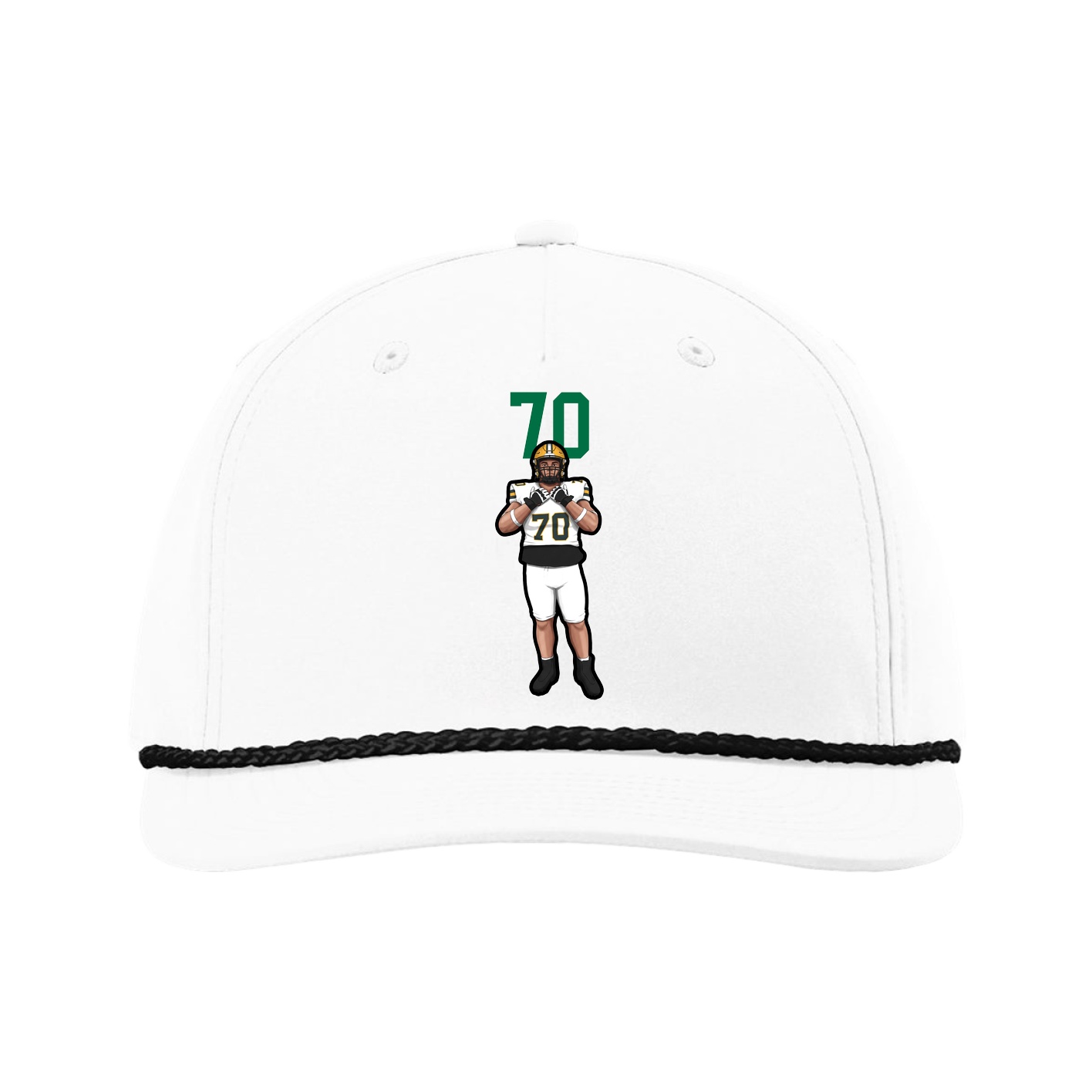 Five-Panel Classic Rope Cap — Number Top in White