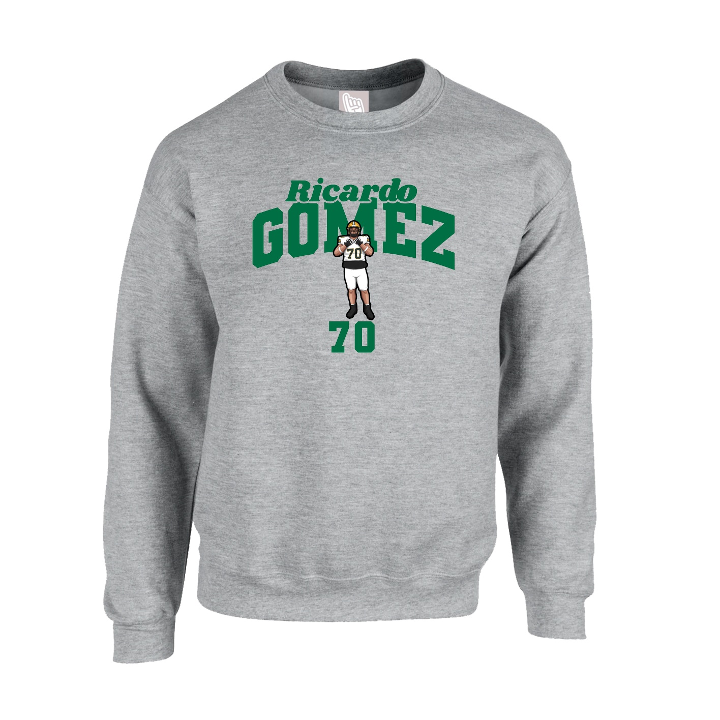 Fleece Crew — Signature Arch in Grey
