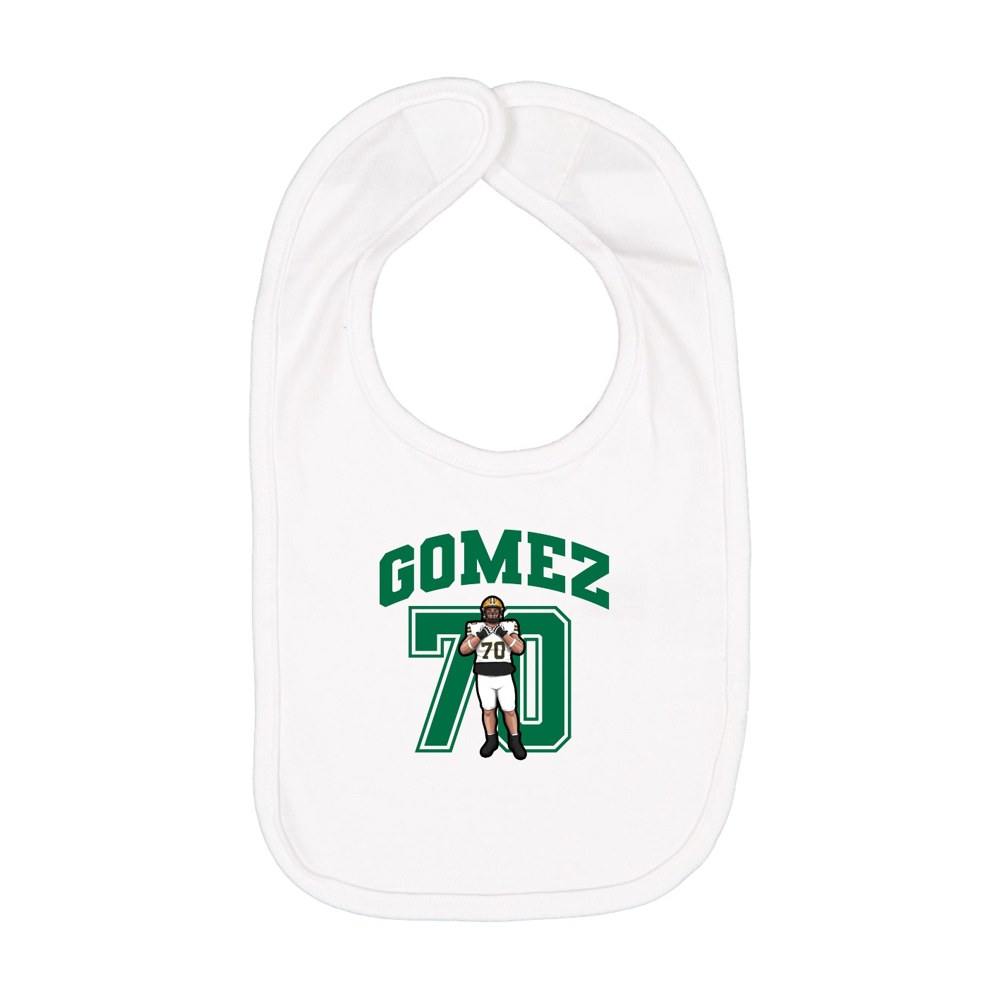 Infant Bib — Number in White