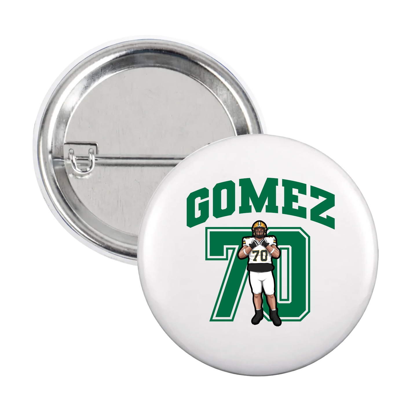 Game Day Button — Number in White