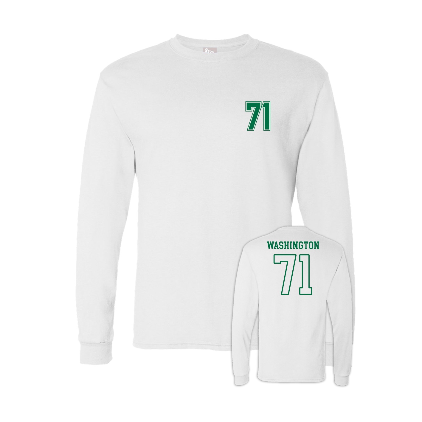 Long Sleeve Tee — Chest Back in White