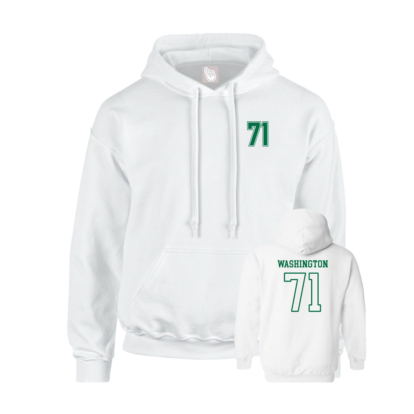 Hoodie — Chest Back in White
